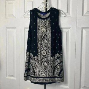 Apt nine black & cream sleeveless top shirt
